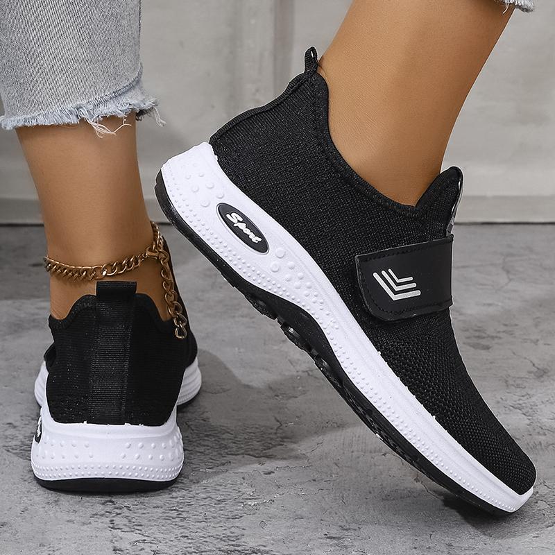 Spring Autumn Breathable Running Shoes Women Comfortable Non Slip Thick Sole Sneakers Woman  Slip On Black Sports Shoes