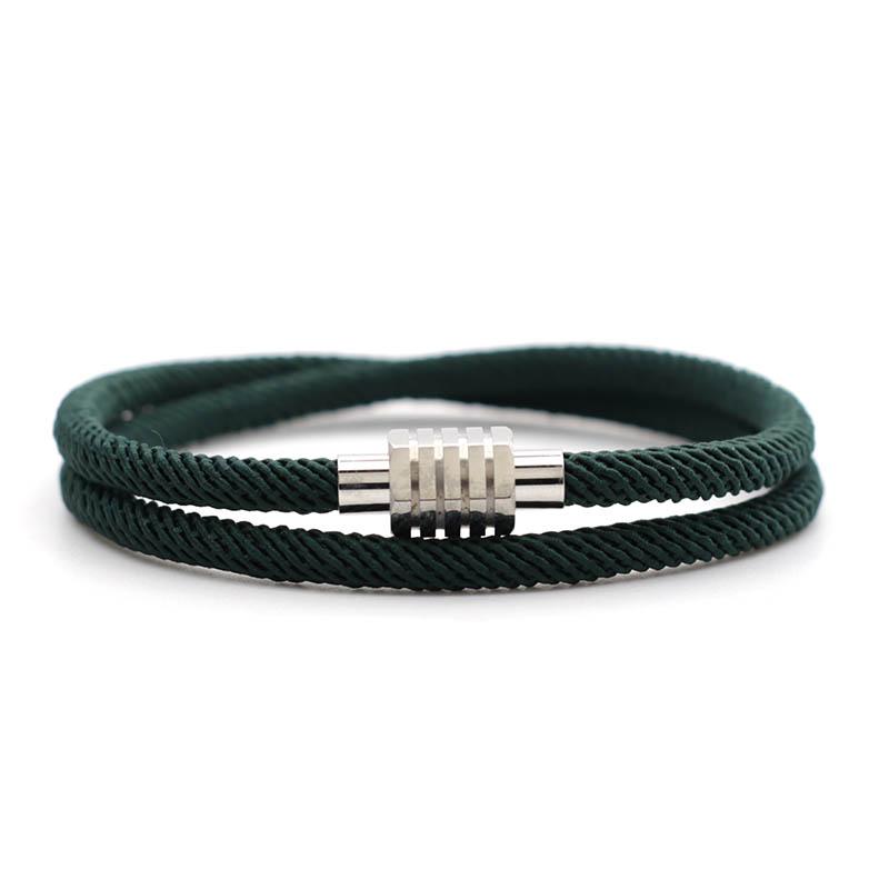 Minimalist 4mm Nylon Rope Bracelet Men Female Attract Magnet Lover Braslet Gift For Couple 100% Stainless Steel Braclet Joias