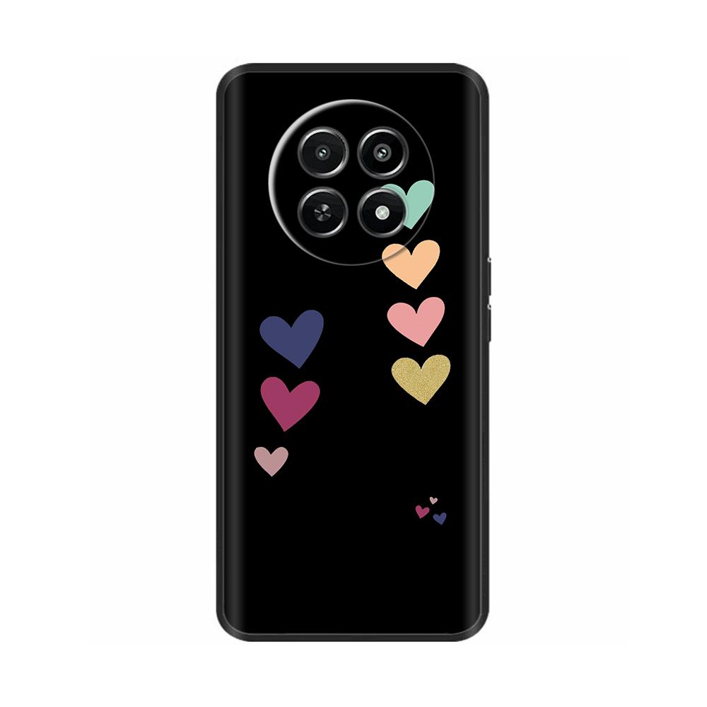 Für Realme 12 5G 12X Handyhülle Cover Blumen Aufdruck Weiches Schwarzes TPU Fundas Für Realme12 12 X Bumper Schale Para Coque Etui Capas