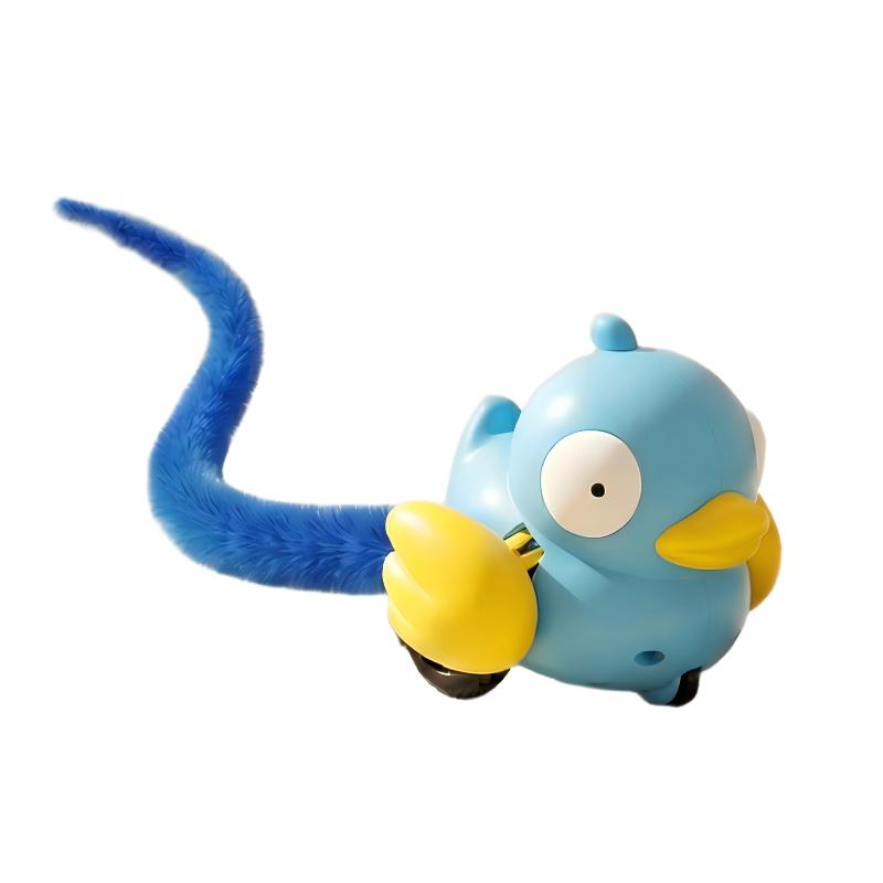 Plush Bird Shaped Wind Up Cat Toy, Bite Resistant Interactive Teaser for Cat Exercise