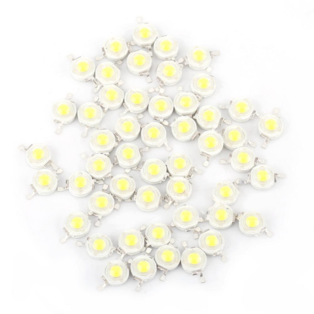 50PCS 110LM/W High Power LED Beads 1W High Power LED Chip Bulb COB Lamp Chip Spotlight Replacement