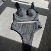 New Wrinkled Underwired Female Swimsuit High Waist Bikini Women Swimwear Solid Bikini Set Bather Bathing Suit Swim Female
