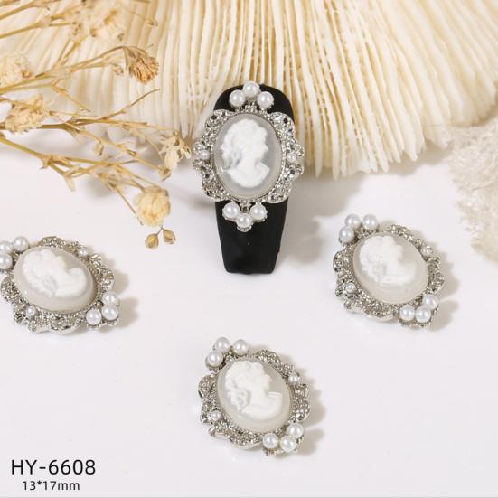 Yousheng 20Pcs Nail Art Jewelry Faux Pearl Rhinestone 3D Charms Alloy Craft DIY Nail Decoration Manicure Accessories for Nail Salon