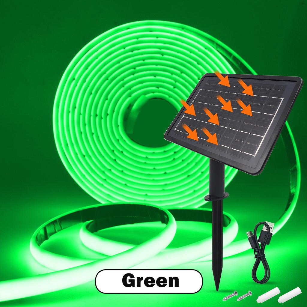 DC24V Solar COB Neon Strip IP68 Waterproof 320Leds/M Red/Yellow/Blue/White Flexible Ribbon Rope Light Dimmable Linear Lighting