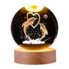3D Starry Sky Crystal Ball Night Light with Solid Wood Base - Luminous Desktop Ornament & Birthday Gift