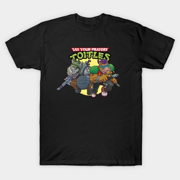 

Men Black Print T-shirt Bebop And Rocksteady, Say Your Prayers Toitles No-Cut Transfer Paper Print Cotton Tshirt S чёрный
