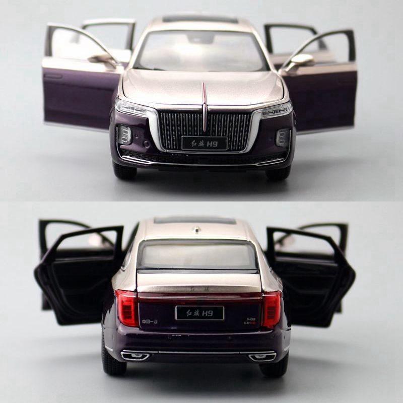 Alloy Hong Qi Car Model With Door Opening And Acousto Optic Design Gift For