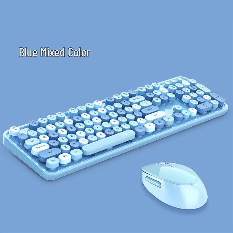 Skyreach Cute Punk Colorful Lipstick Wireless Keyboard & Mouse Set for Girls’ Office