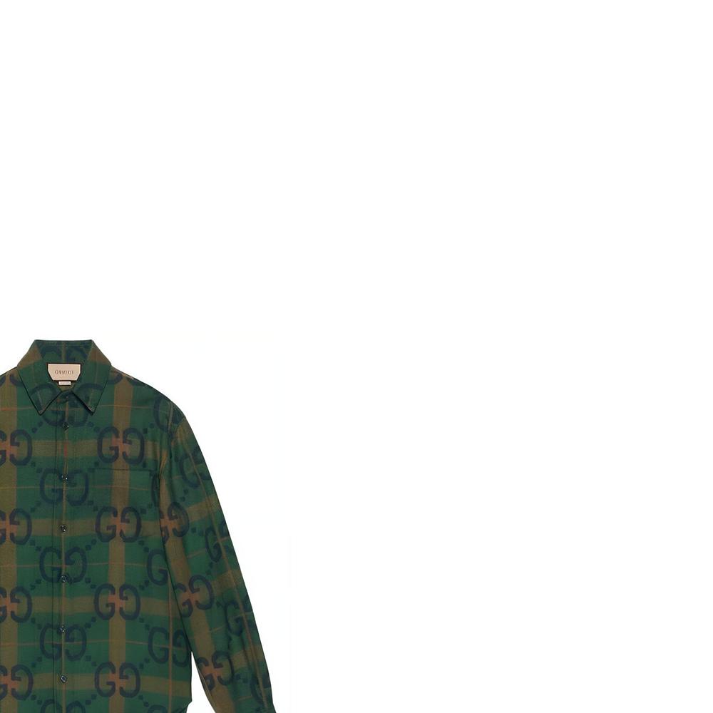Previous Season Jumbo Gg Check Wool Shirt 711543-ZAKZJ-3653