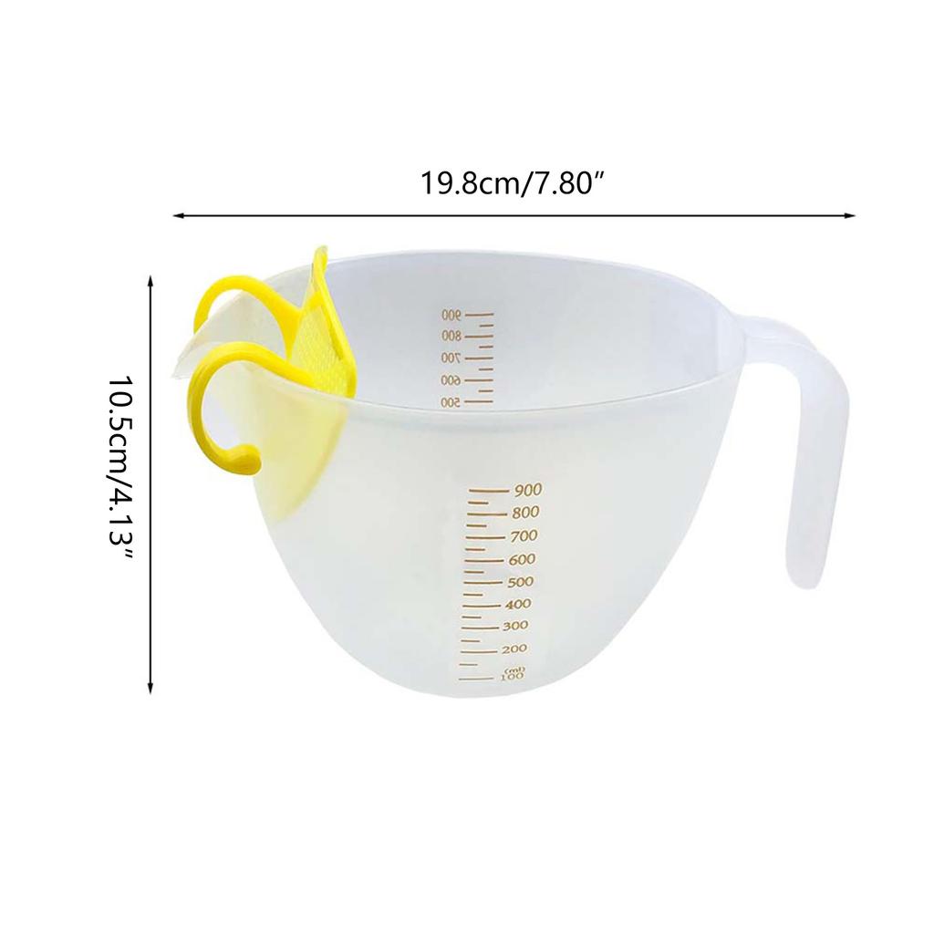Measuring Cup Baked Egg Beating Bowl Handle Bowl with Drain PP Material Transparent Egg Beating Measuring Cup for Baking