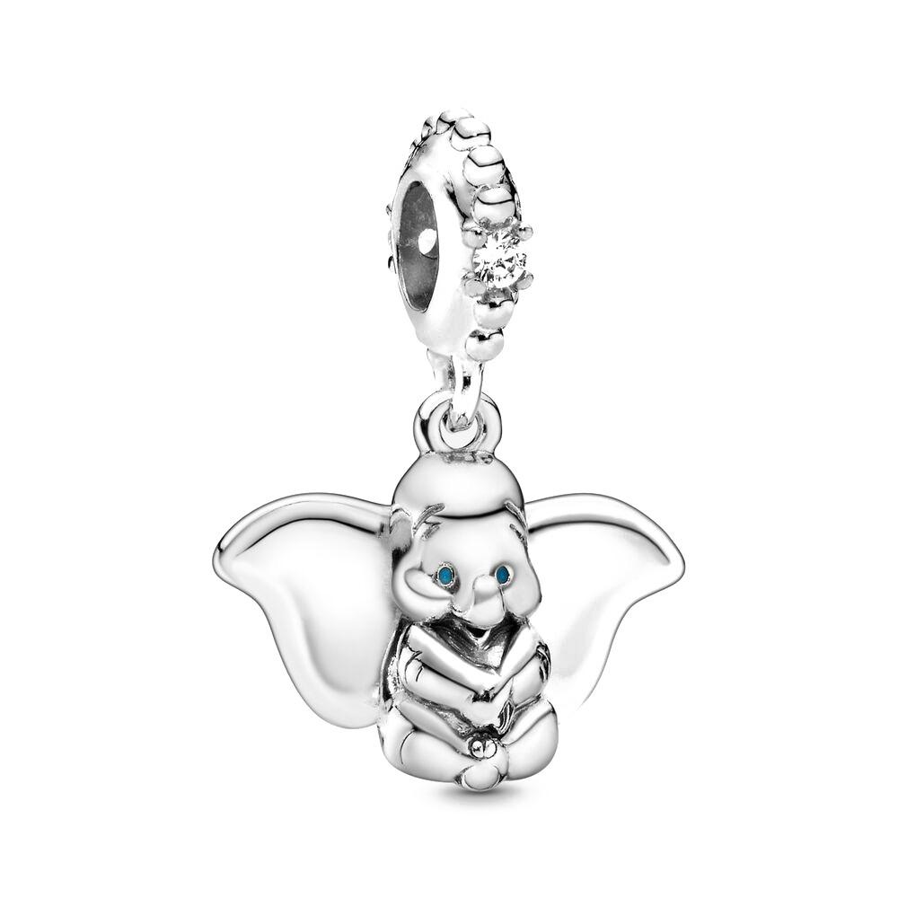 Miniso  925 Silver Dumbo Mickey Mouse Charm Bead DIY Fine Jewelry Bracelet Original Pendant