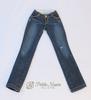 [Petite Marie] 13 DDS Compatible Okayama Processed Distressed Straight Jeans Indigo Blue KOJIMA Processed Distressed Low-Rise Jeans Stretch Denim