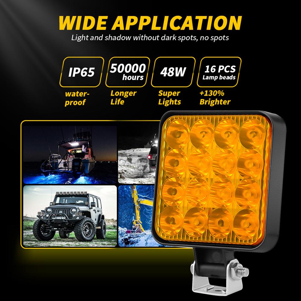 48W Car Work Light 12V Daytime Running Light Bar Offroad Spotlight Signal Lamp For Jeep Truck 4X4 Car SUV ATV Barra LED Headligh