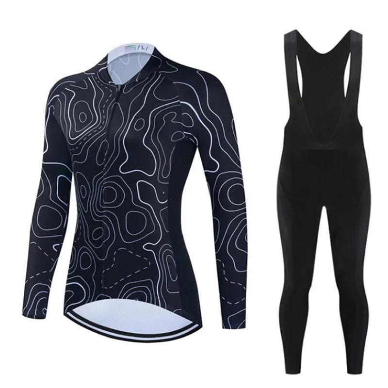 Cycling Suit, Bicycle Winter Men's and Women's Long-sleeved Fleece Suit, Thickened Thermal Overalls