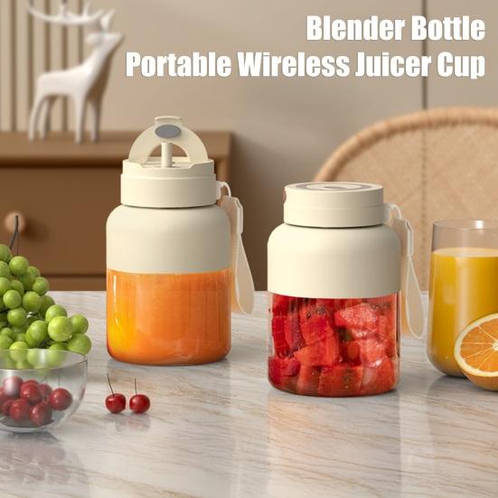 Cordless Juicer Cup with Straw Lid, 800ml Portable Blender for Smoothies, Cordless Juice Cup with 38 Blade, Crush Ice Travel Essential