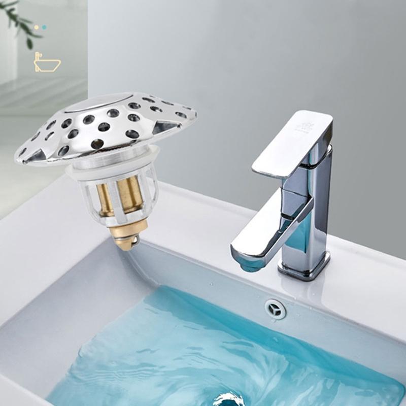 Convenient Drain Stopper Efficient Popup Drain Anti-Odor Sink Strainer Simple Replacement Lightweight for Bathroom Sinks