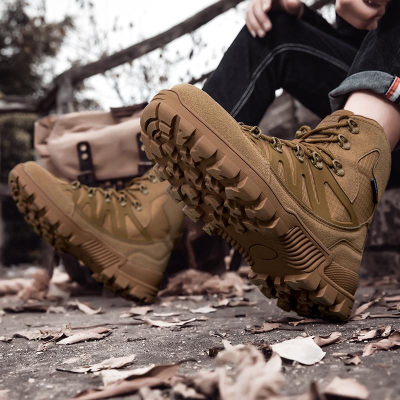 TUINANLE Modische Herren-High-Top-verdickte Bergsteigerschuhe, Outdoor-Arbeitstrainingsstiefel, Herren-Stiefeletten