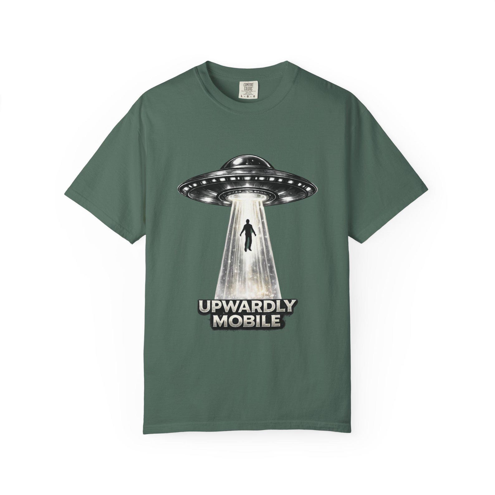 Upwardly Mobile Alien Abduction T shirt | Black & White Graphic S