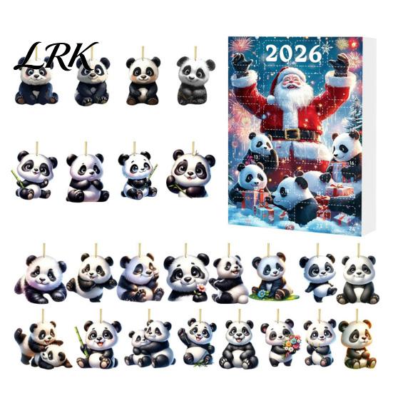 Holiday Gift for Panda Lovers Advent Calendars 2026, 2D Acrylic Cute Hanging Ornaments Animal Xmas Tree, 24 Days Christmas Countdown Calendar,