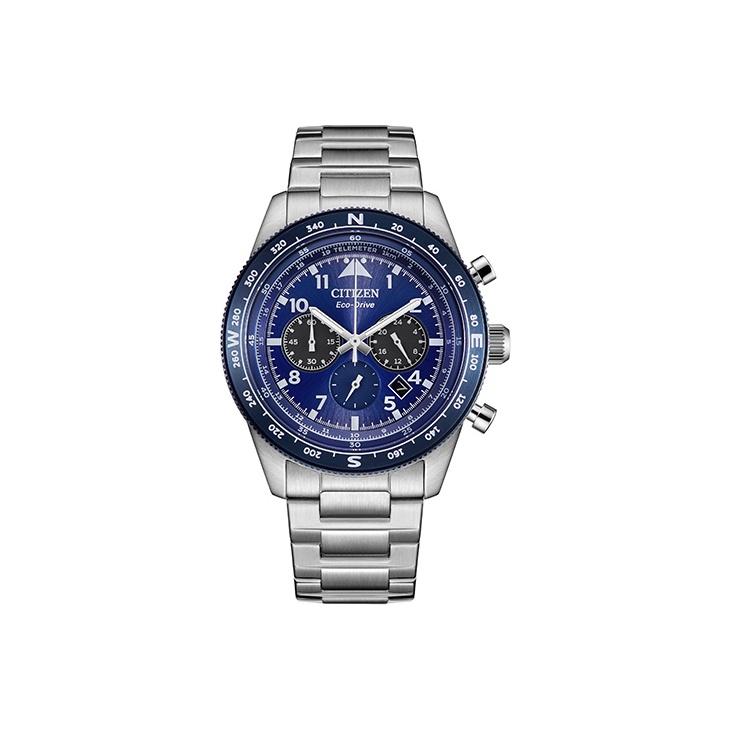 CITIZEN FF Light Powered Quartz Movement Stainless Steel Strap Watch Unisex Blue Dial CA4554-84L Blue Dial