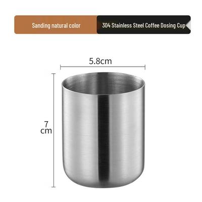 Shangqi 304 Stainless Steel Coffee Dosing Cups with Lids (2-Pack)