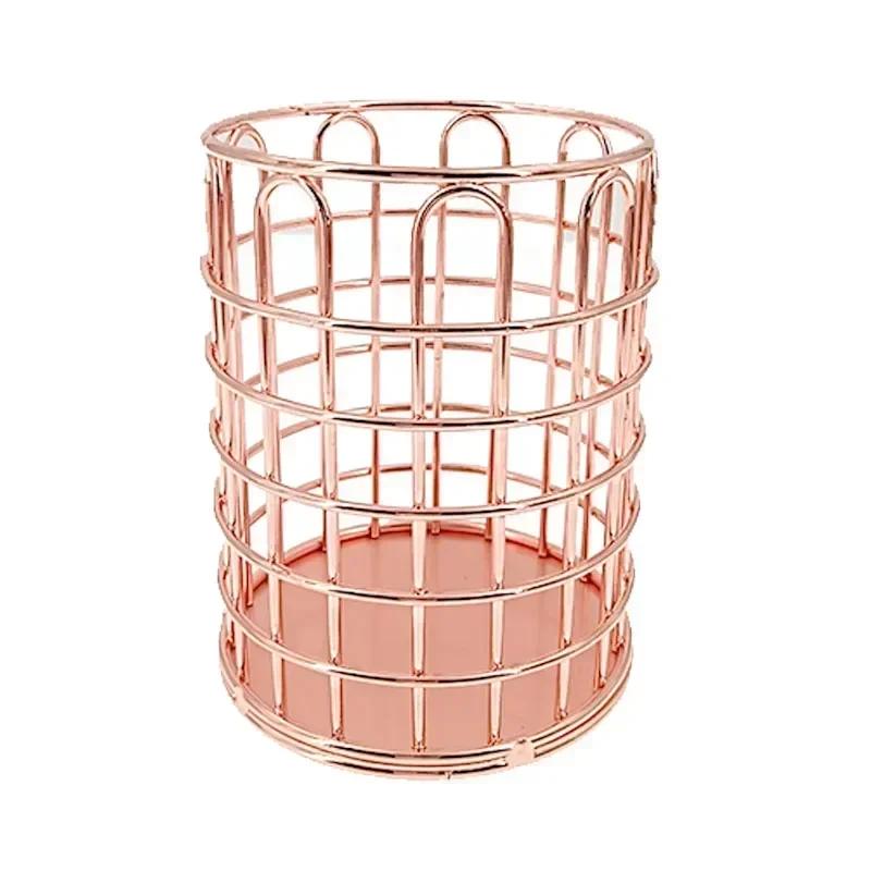 Cosmetic Makeup Brush Storage Box Cylinder Body Lipstick Organizer Holder for Handcrafted Iron Storage Solution