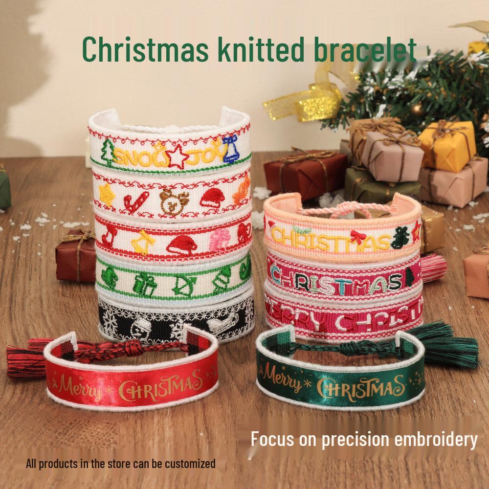 Christmas Tree Tassel Bracelet - Handwoven Creative Logo Design