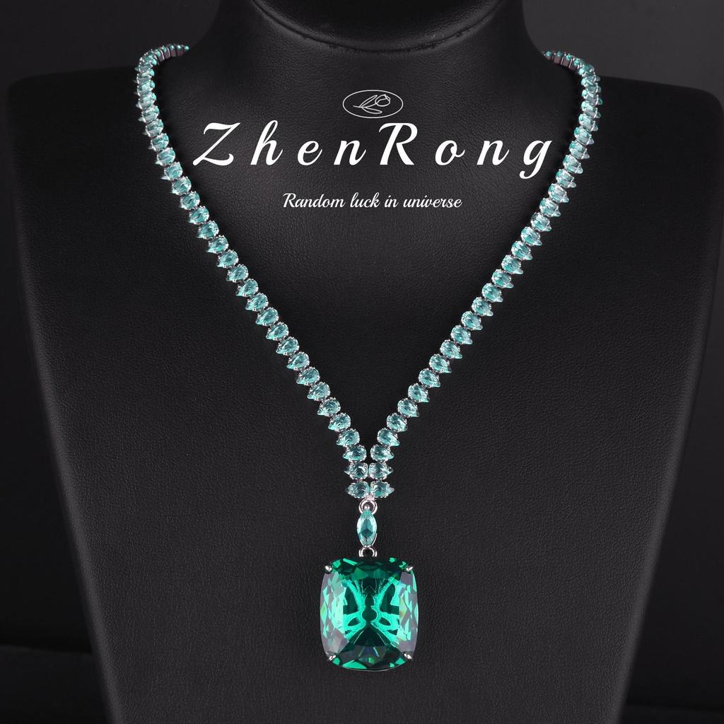 Conjunto Colar Topázio Água Marinha 20 Quilates, Anel Paraíba e Brincos Diamantes Azul Royal-Amarelo