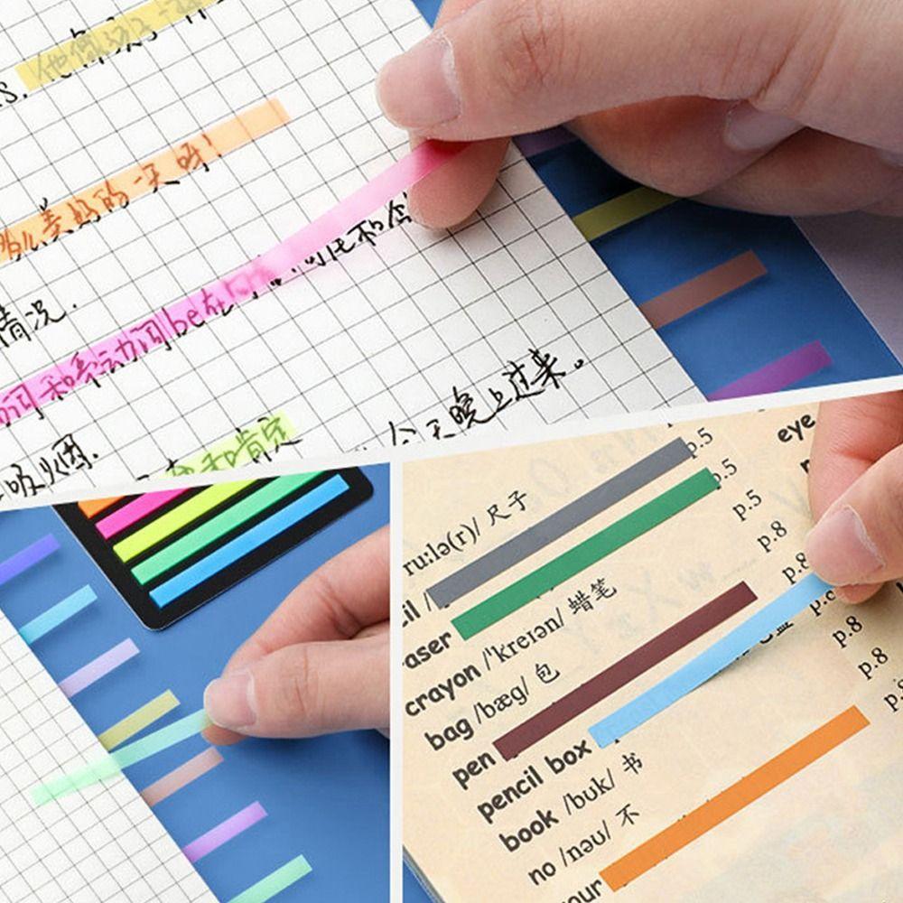 300 Sheets Rainbow Index Memo Pad PET Sticky Notepads Office Supplies Label Bookmark  Kids