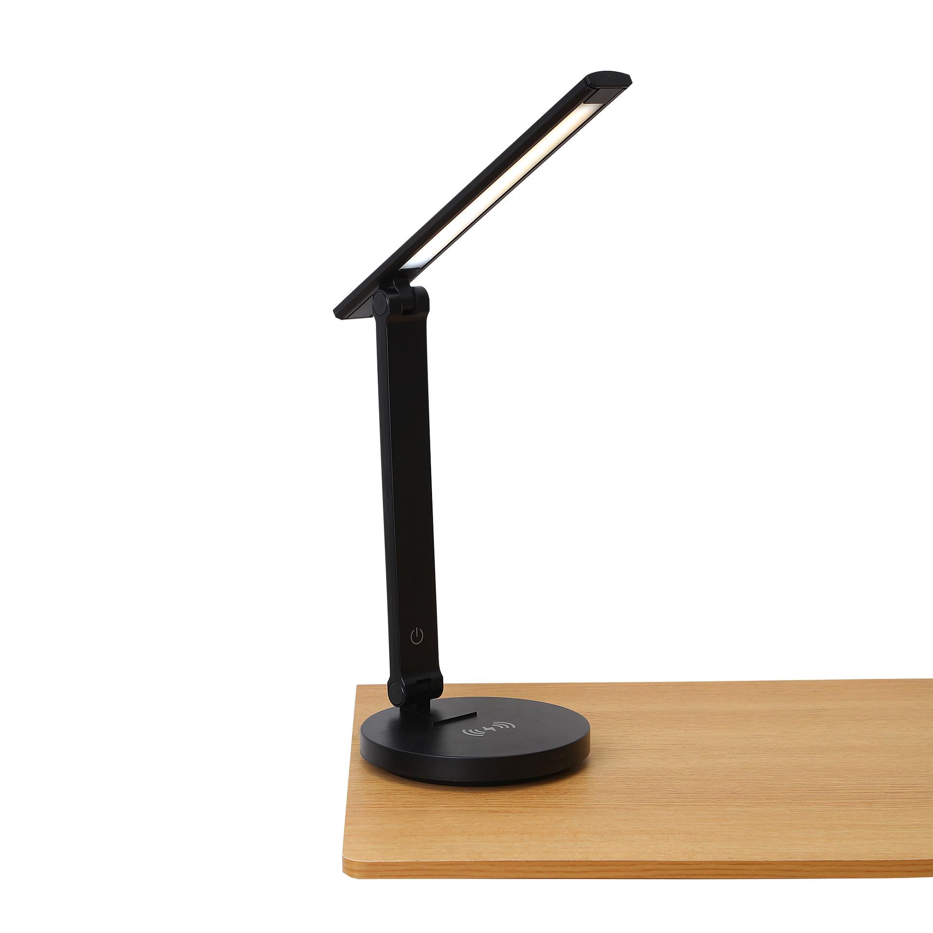 

Wireless Charging LED Desk Lamp - Dimmable Color Temperature, Foldable Design, CE Certified, Patented for Study Work Reading чёрный