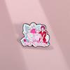 Trendy Pink Cartoon Character Brooch Versatile Accessory Unique Metal Badge Everyone For