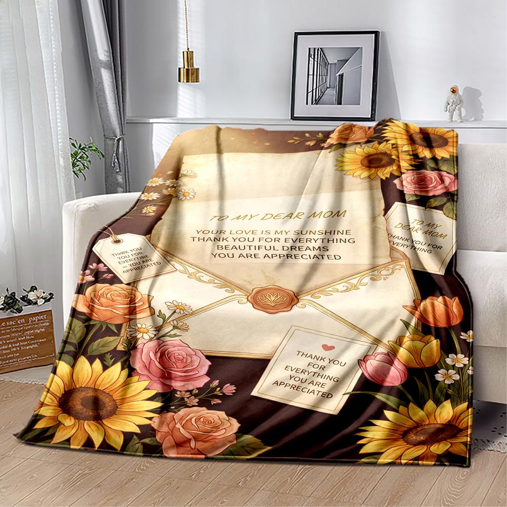 Mother's Day Greeting Blanket Suitable for sofas,travel, living rooms also a good gift for friends and family Suitable for all seasons.