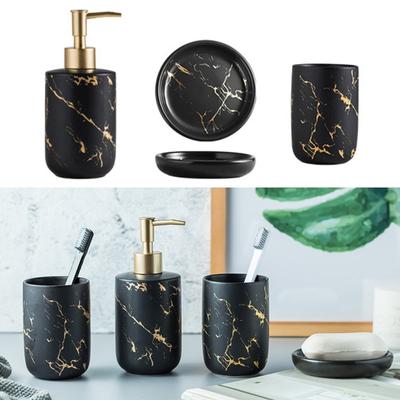4 peças/conjunto Acessórios para banheiro Saboneteira Copo para enxaguatório bucal Saboneteira Dispensador de sabão Kit para uso doméstico Suprimentos para banho e banho