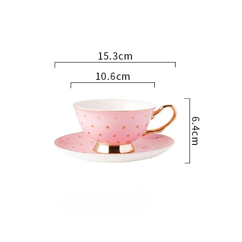 Nordischer Stil Einfache Rosa Keramiktasse mit Untertasse Kaffeetassen Goldrand Nachmittagstee Tassenset Haushaltsgeschirr