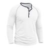 Spring Autumn Men's Cotton Henry Collar T-Shirts American Style Fashion Smart Casual Tees Tops Men Patchwork Breathable Tshirt