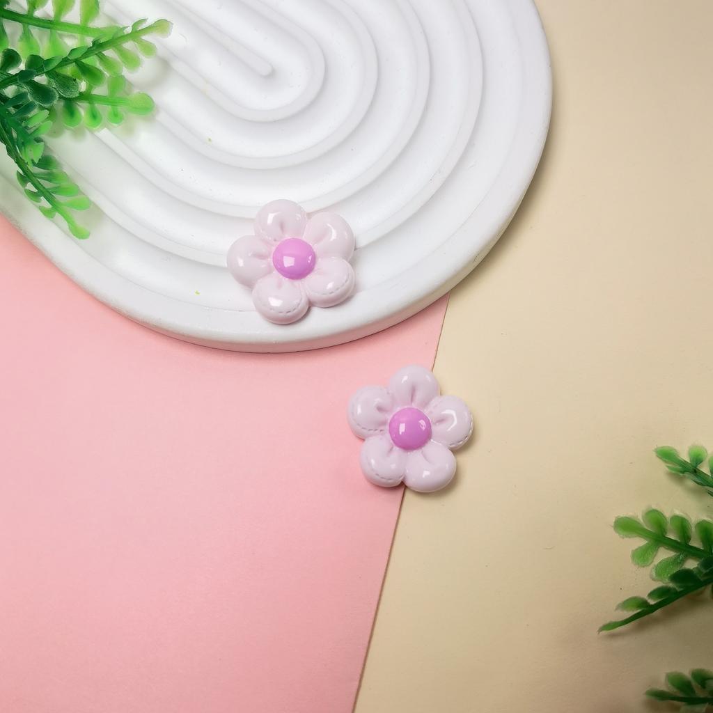 New 100Pcs Mixed Opaque Color Daisy Flowers Flatback Resin Cabochons Colorful Floral Slime Beads Charms for Scrapbooking Decor
