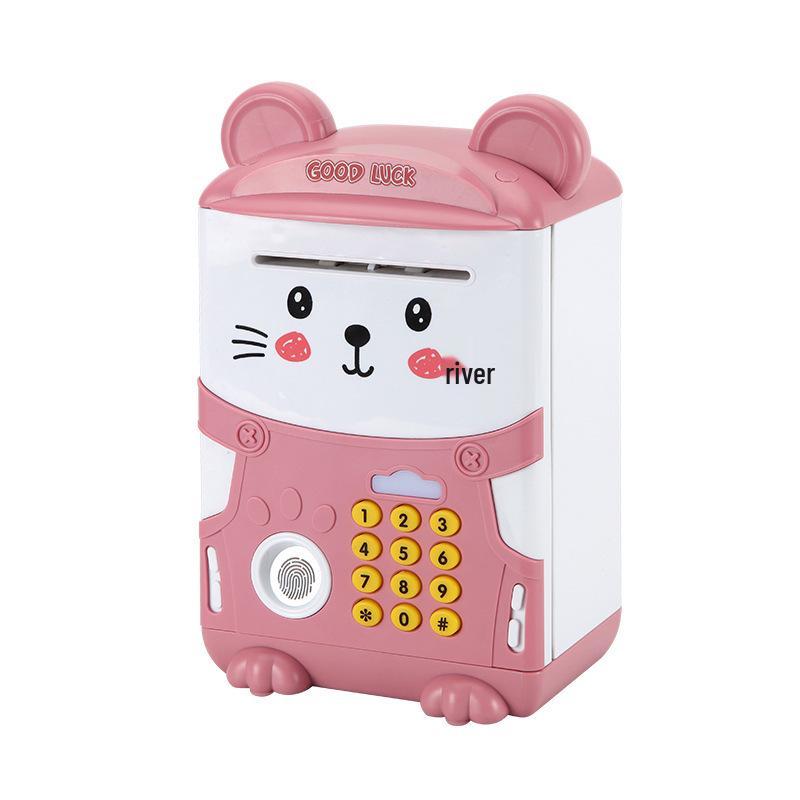 Children's Fingerprint Piggy Bank: Multifunctional Electric Coin Safe & Password Box Toy