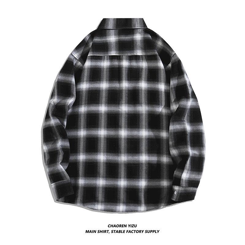 Camicia a quadri a maniche lunghe da uomo: Giacca Stile Coreano Primavera/Autunno 2021 - Trendy e Bello