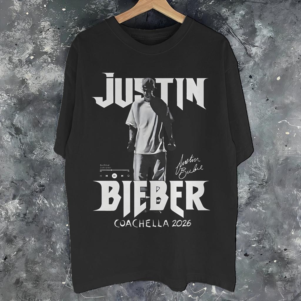 Justin Biebers Coachella Bieberchella Konzert 2026 Zubehör Unisex Damen T-Shirt Baumwoll-T-Shirt Mode-T-Shirt Kleidung