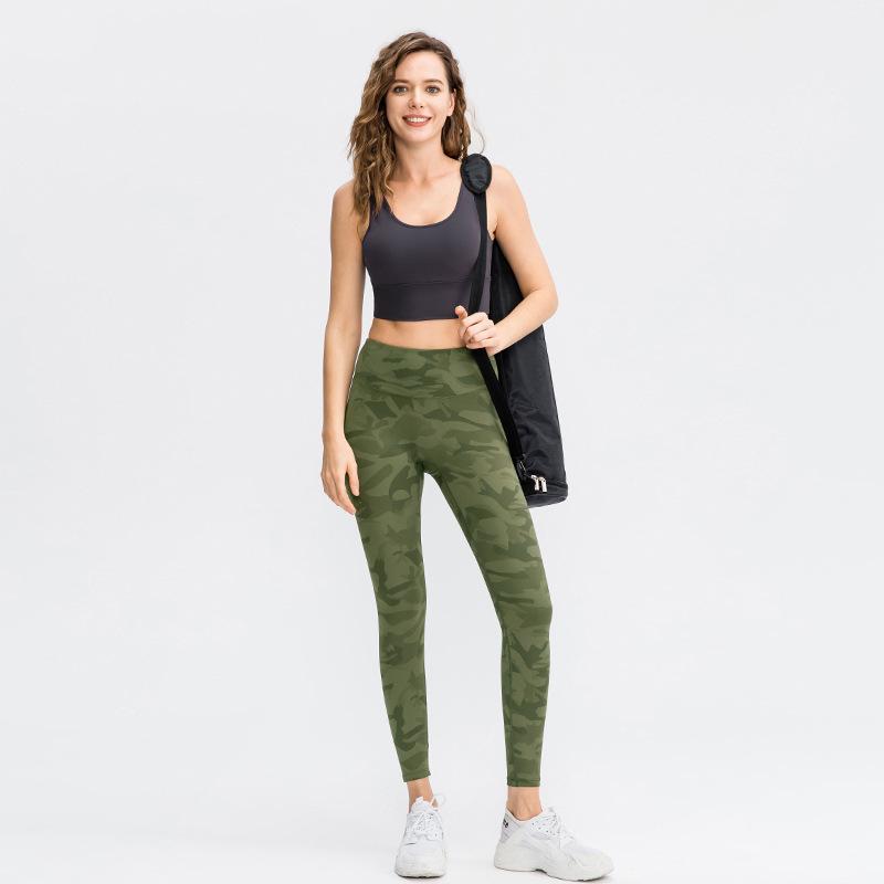 Women'S Yoga Pants Fitness Outdoor Solid Color Casual Running Training Elastic Quick Drying Tight Fitting Sports Pants