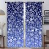 Blackout Curtains 2 Pieces Snowflake Window Curtain for Room 2 Panel Halloween Decoration Shades Tulle for Bedroom Partition