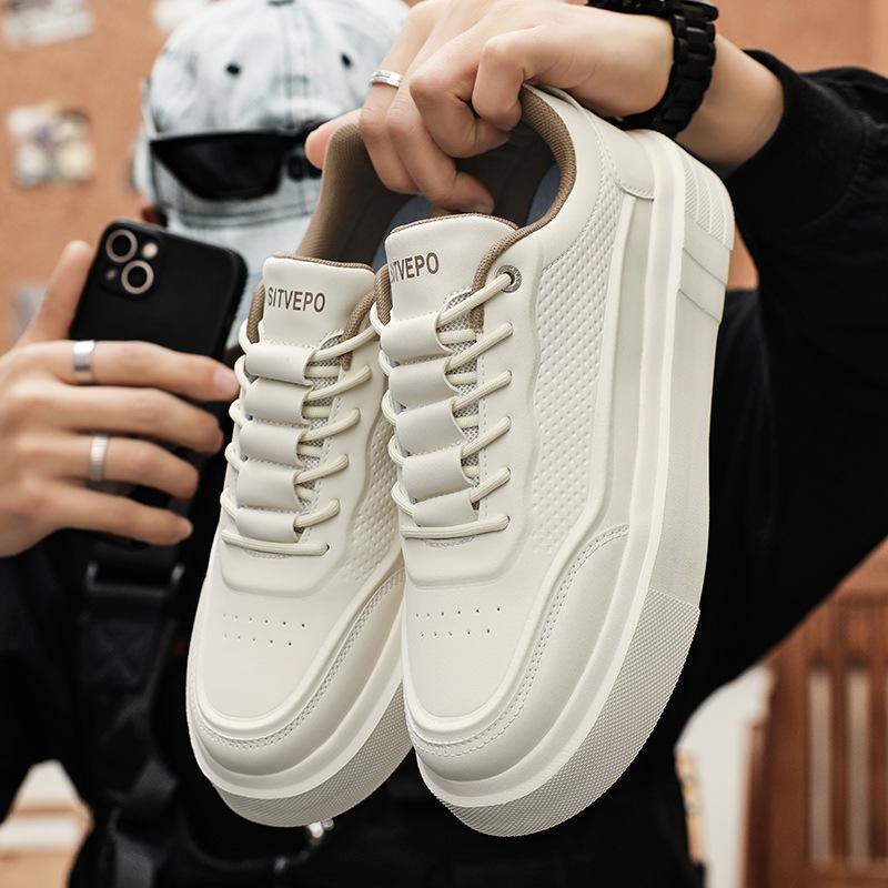 Four Seasons Comfortable New Casual Board Shoes Thick-soled Heightening Sports Non-slip Xiaobai