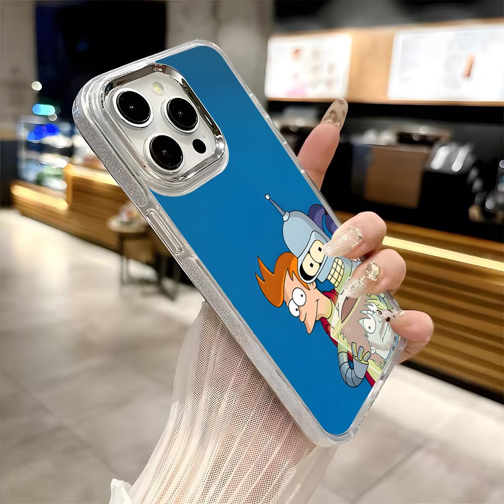 F-Futurama Anime B-Bender Phone Case For Iphone 17 16 15 14 13 12 11 Pro Max Xr Air Plus Silicone Cover Silver Hard Shell Cover