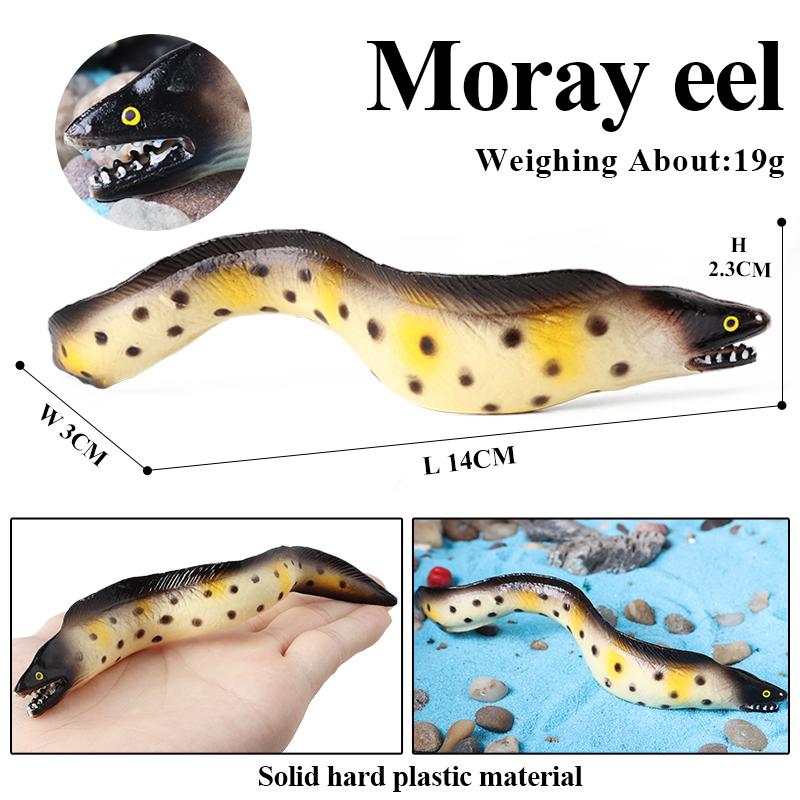 Oenux Undersea Marine Animals Moray Eel Simulation Sea Life Animal Conger Model Figurines Action Figures Learning Toy For Kids