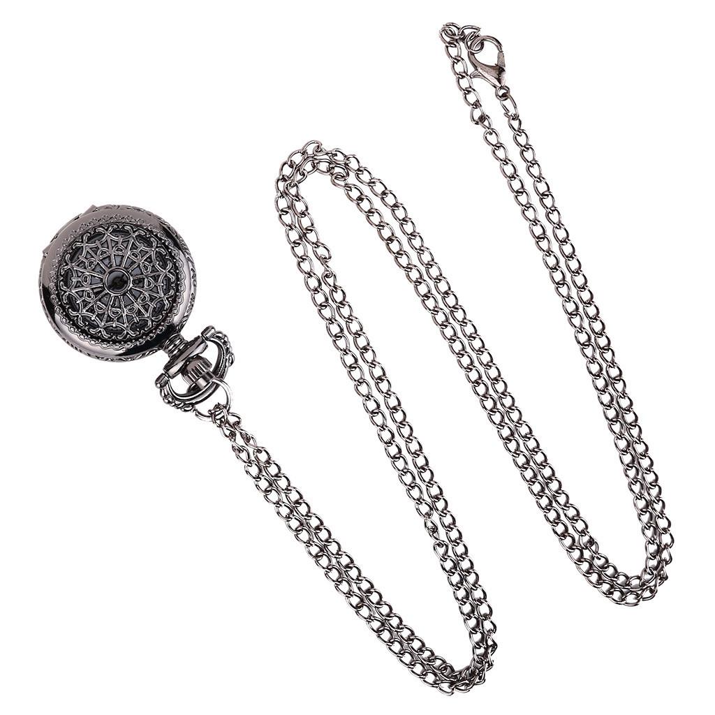 (Projector)Vintage Round Dial Quartz Small Pocket Watch Classical Roman Scale Pocket Watch