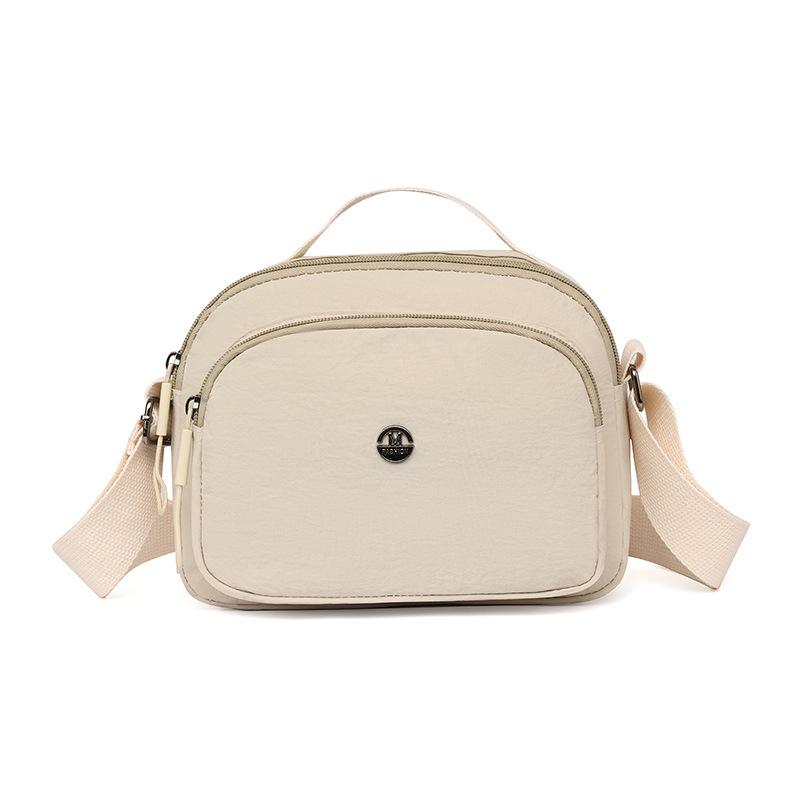 

Women s Crossbody Bag Handbag Large Capacity Shoulder Nylon Bag бежевий