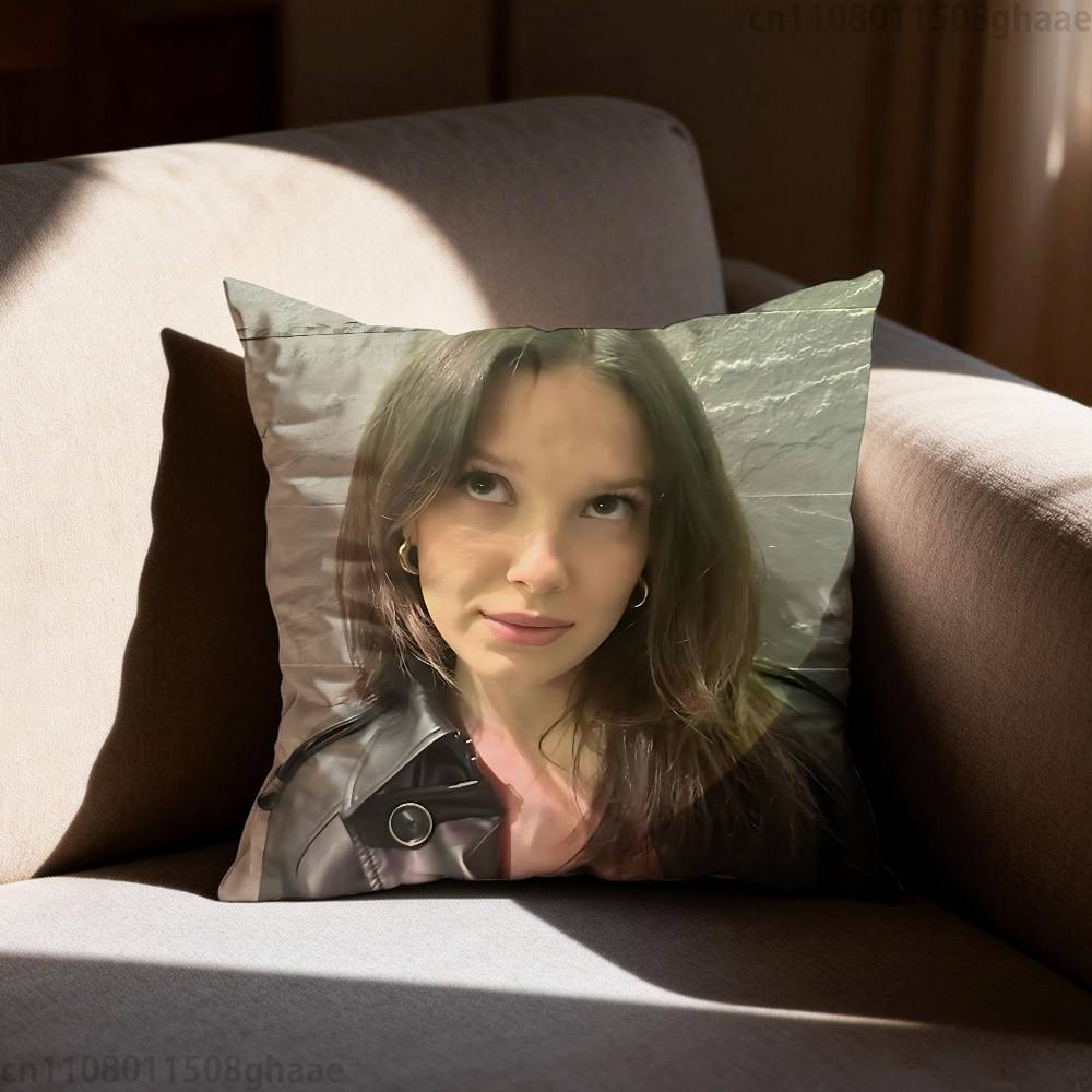 Millie Brown Stranger Kissenbezug Kissenbezug Wohnzimmer Sofakissenbezug Geeignet für Zuhause Schlafzimmer Raumdekoration