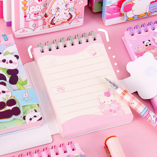 Cartoon Animal Pocket Notebook Wire Bound Memo Notepad 3D Rabbit Girl Panda Duck Mini Spiral Notebook School Office Supplies
