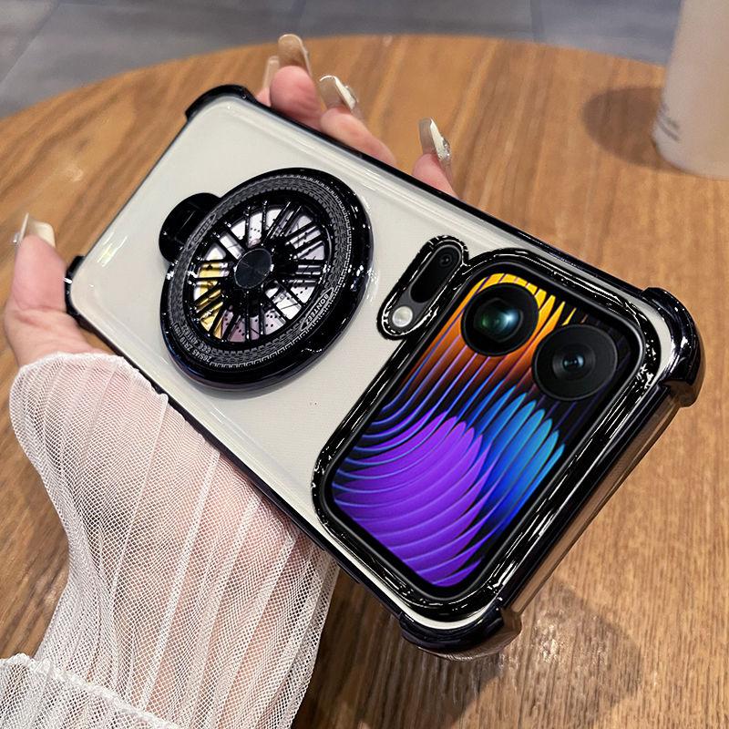 For Xiaomi 17 Pro Max 15T PRO 14TPro 13T Pro Case New Stylish Gyro Holder Four-Corner Anti-Fall Case Shockproof Stand Cover