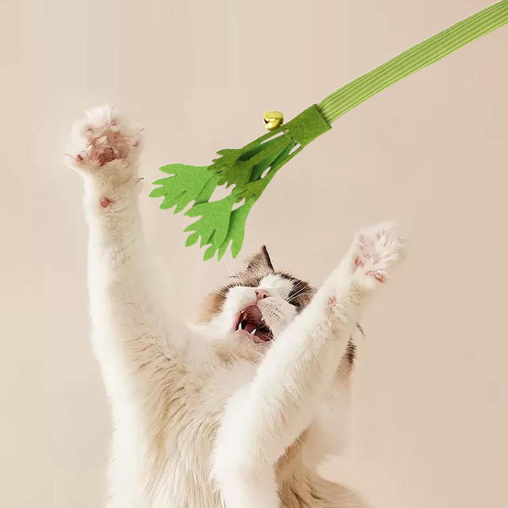 1Pc Kitten Teething Toys Interactive Celery Cat Stick With Bell Pet Cat Teaser for Home Exercise Cat Chew Toy Bite Resistant